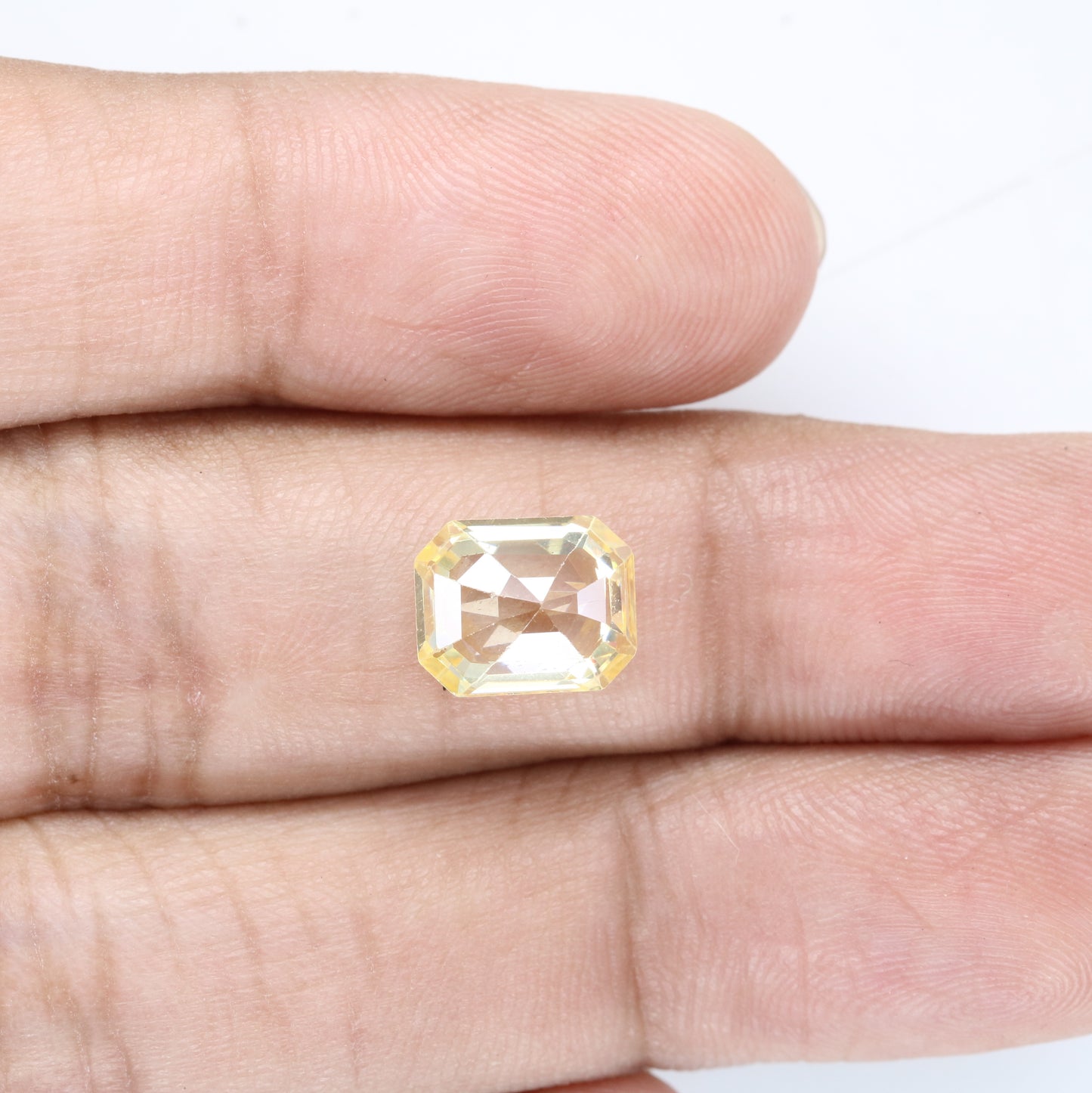 4.26 CT 7.00 MM Emerald Shape Yellow Citrine Loose Gemstone For Wedding Ring - JayKrishna Diamond