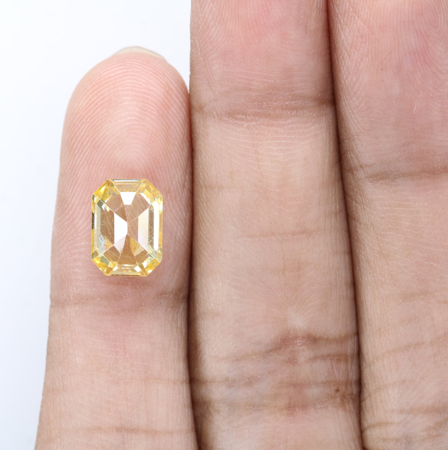 3.96 CT 6.60 MM Emerald Shape Yellow Citrine Natural Gemstone For Engagement Ring - JayKrishna Diamond