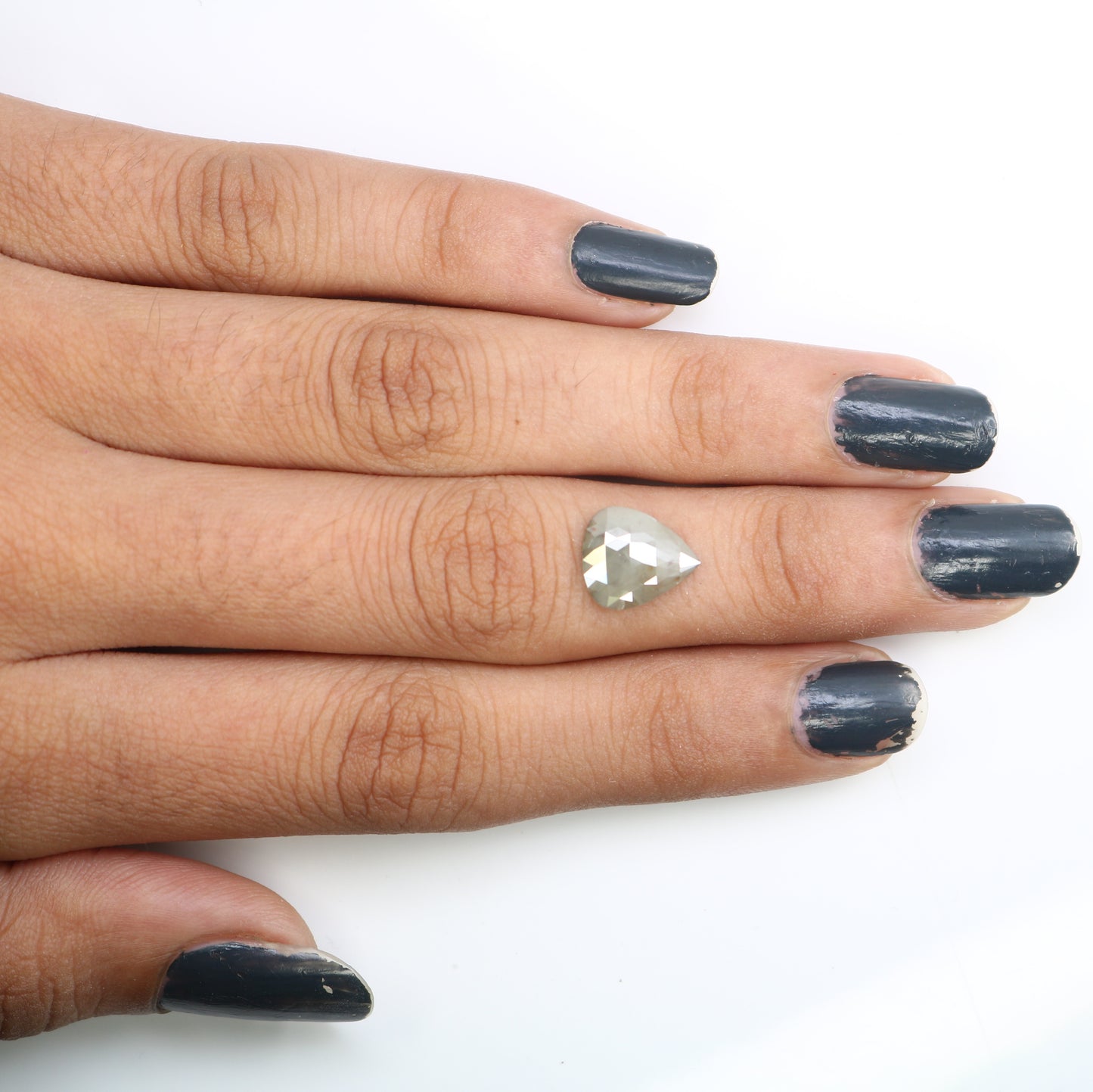 1.62 CT Polished Pear Shaped Natural Loose Grey Natural Diamond For Wedding Ring - JayKrishna Diamond