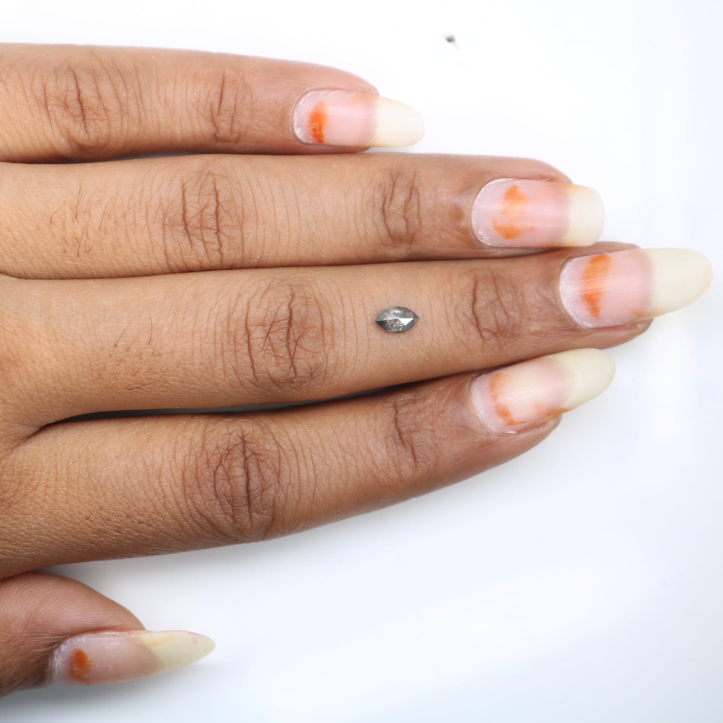 0.34 Carat 6MM Marquise Salt and Pepper Diamond for Custom Engagement Rings, Unique Fine Jewelry, Rustic Wedding Rings - JayKrishna Diamond