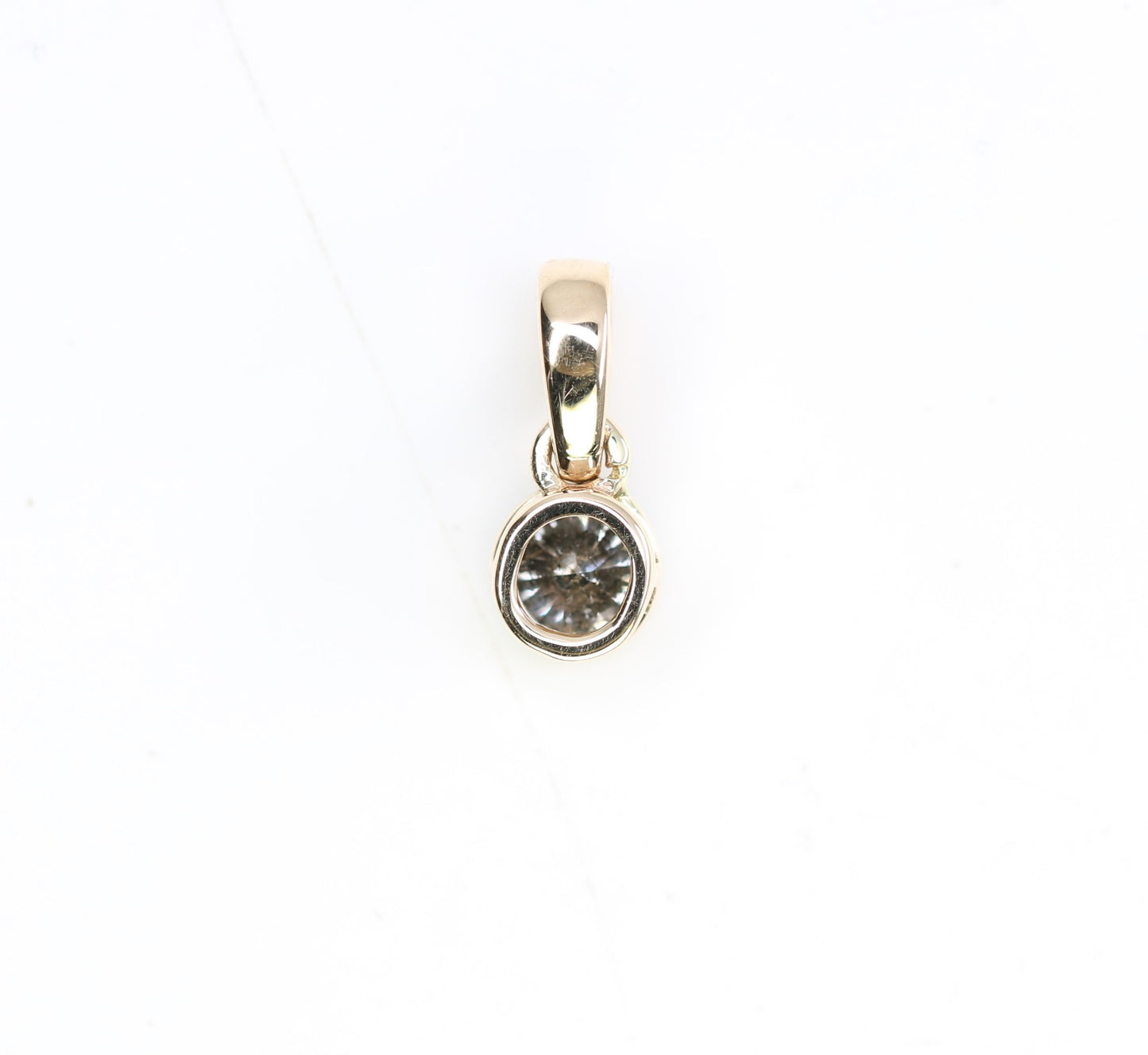 Salt And Pepper Round Brilliant Cut Diamond Bezel Setting Pendant 10k Gold Pendant Gift For Her - JayKrishna Diamond