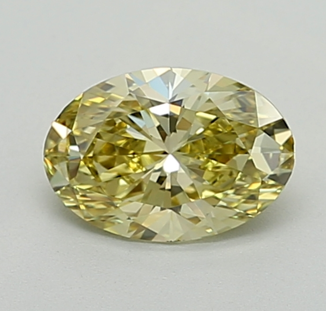 1.02 CT Oval Cut Fancy Yellow Lab Grown Diamond VVS1 IGI Certified | Perfect for Jewelry