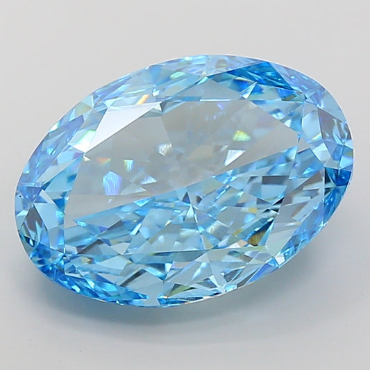 15.28 Carat VVS2 Clarity Blue Color Oval Shape Lab Grown Diamond | IGI Certified