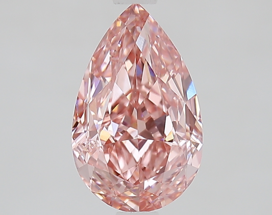 1.77 Carat Pear Shape Fancy Vivid Pink Lab Grown Diamond, VVS2 Clarity, IGI Certified