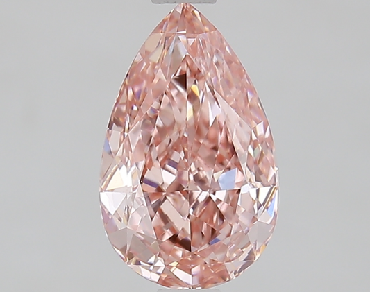 1.34 Carat Pear Shape Fancy Vivid Pink Lab Grown Diamond, VVS2 Clarity, IGI Certified