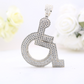 Dazzling Mobility Sterling Silver Wheelchair Charm Pendant with Round Diamond Accent