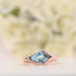 Enchanting 1.90 CT Kite Cut Swiss Light Blue Galaxy Gemstone Ring - Personalized Elegance for Her
