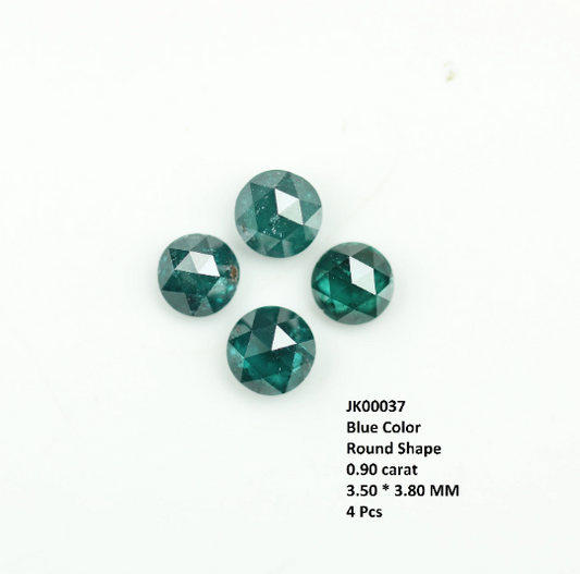 0.90 CT Natural Loose Treated Blue Rose Cut Diamond For Earrings