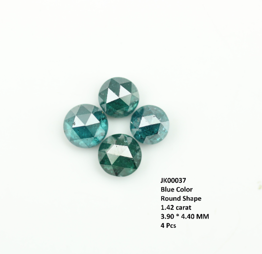 1.42 CT Treated Blue Rose Cut Loose Diamond For Making Jewelry