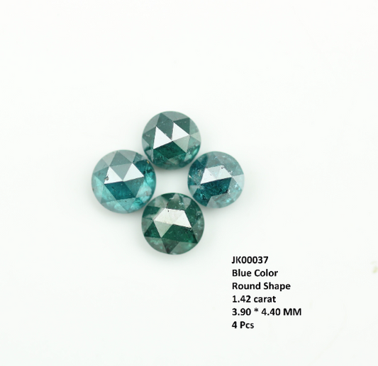 1.42 CT Treated Blue Rose Cut Loose Diamond For Making Jewelry