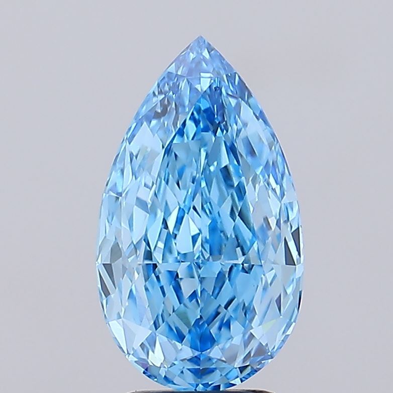 3.19 CT VVS2 Clarity Blue Color Pear Shape Lab Grown Diamond | IGI Certified
