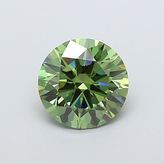 3 CT VVS2 Clarity Green Round Cut Lab Grown Diamond for Anniversary Gift | IGI Certified