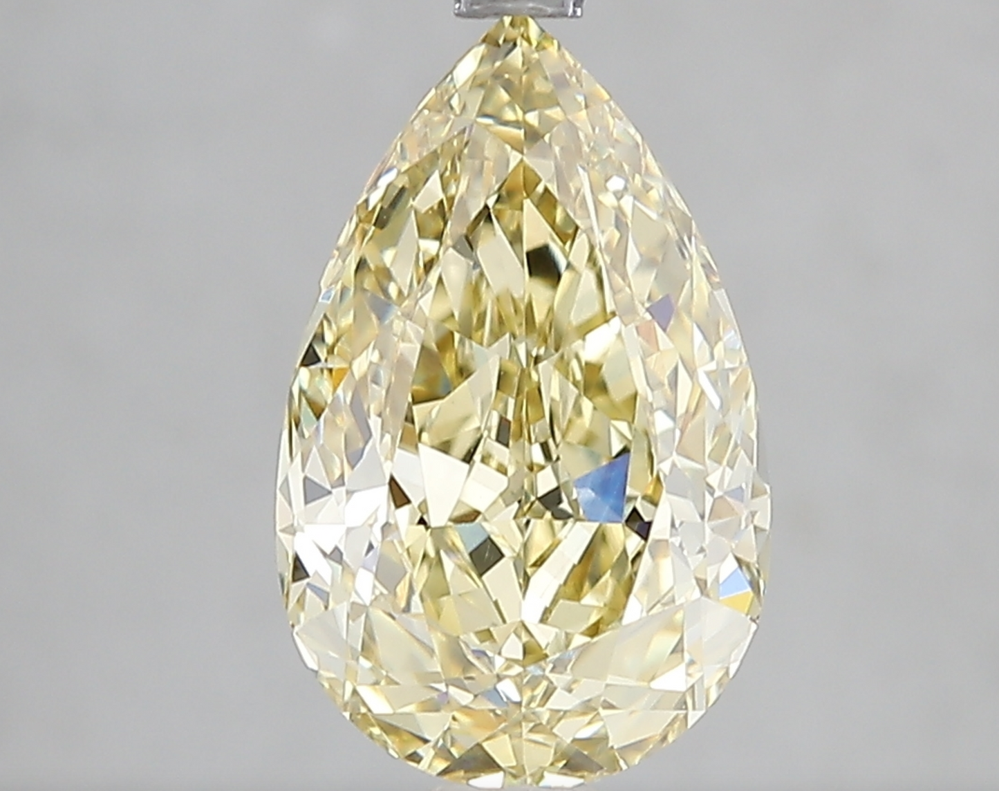 3.03ct Pear Shaped Fancy Yellow Lab Diamond IGI VVS2
