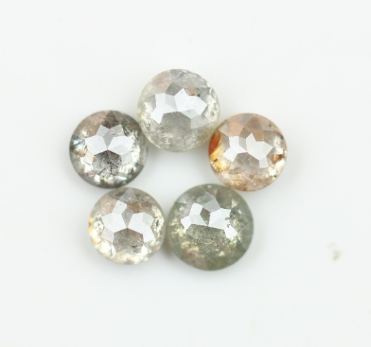 1.35 CT Salt And Pepper Loose Rose Cut Diamond For Making Jewelry