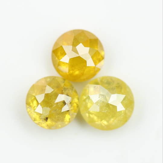 1.36 CT Natural Loose Yellow Color Rose Cut Round Diamond For Making Ring
