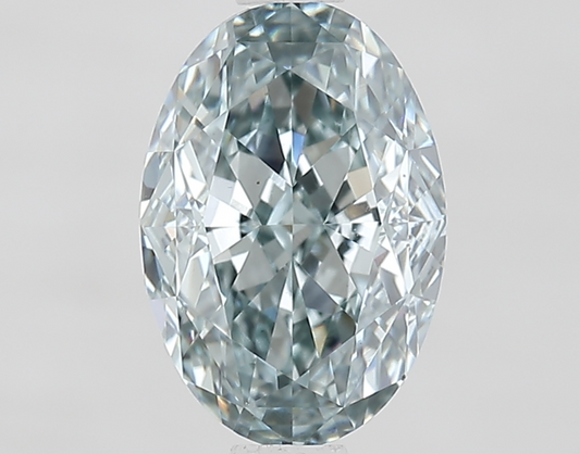1.54 Carat Oval Cut IGI Certified Lab Grown Fancy Blue Diamond, VVS2 Clarity