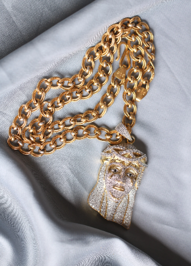 Real 925 Sterling Silver Iced Hip Hop Jesus Piece Pendant Necklace