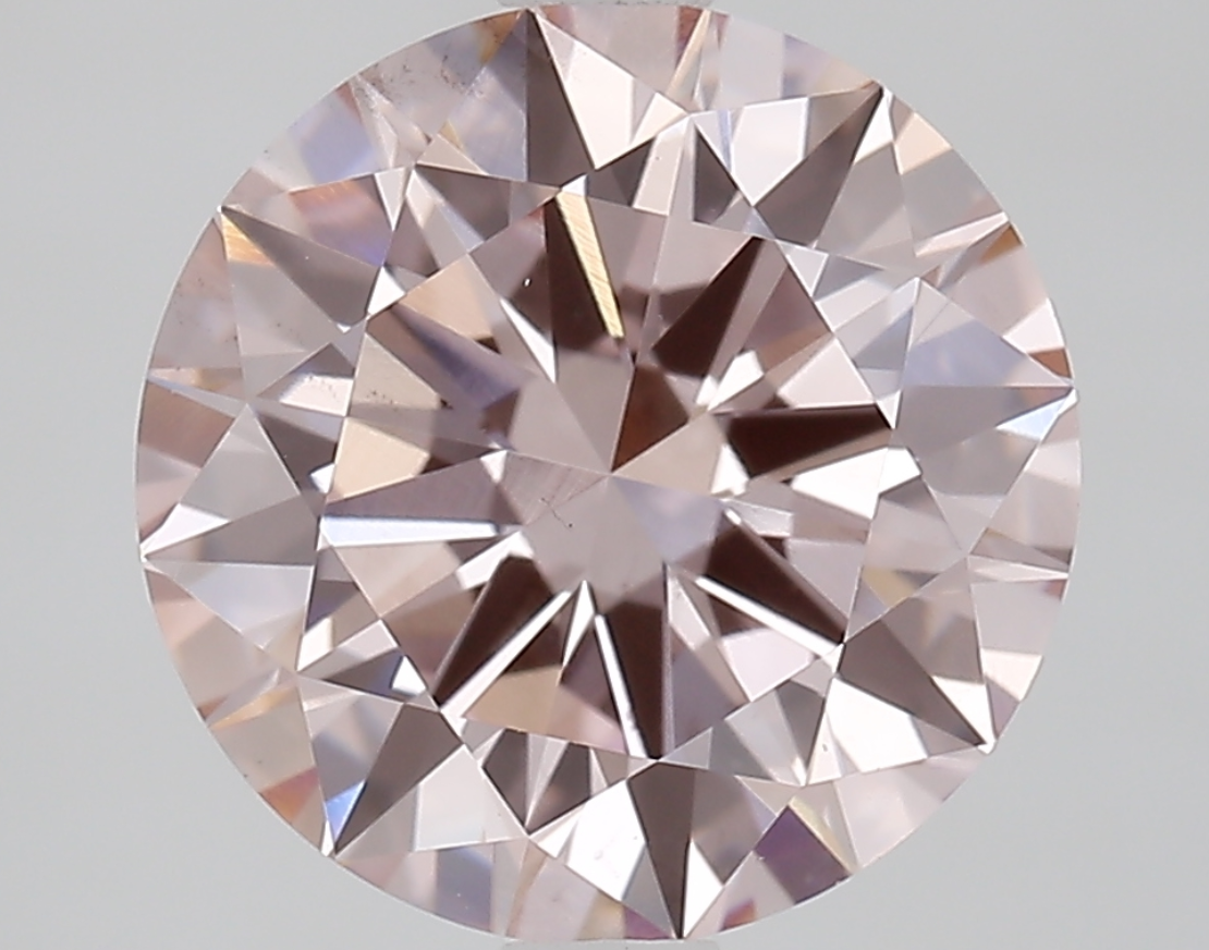 3.00 CT Round Cut Lab Grown Diamond Fancy Pink VS2 IGI Certified | Lab Created Diamond for Rings