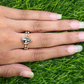 Bezel Set Salt And Pepper Diamond Engagement Ring with Band
