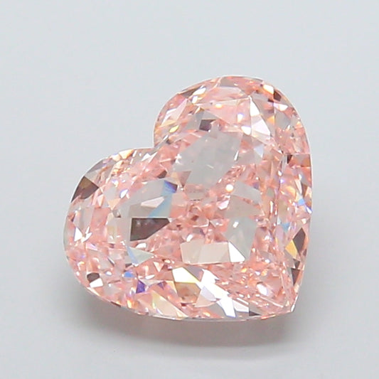 8.11 CT Intense Pink Heart Shape Lab Created Diamonds For Custom Pendent | IGI Certified
