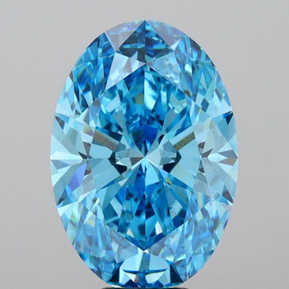 8 CT Vivid Blue Oval Lab Grown Diamond For Custom Engagement Jewelry
