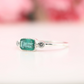 Natural Loose Emerald Shape Green Emerald Gemstone Sterling Silver Wedding Ring