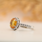 Illuminate Your Style with a Fancy Yellow Sapphire 9K White Gold Oval Shape Gemstone Ring