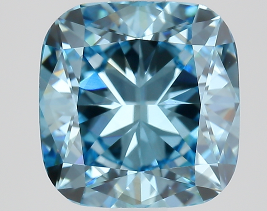 2.73 Carat Cushion Shape IGI Certified Lab Grown Fancy Blue Diamond SI1 Clarity for Fine Jewelry