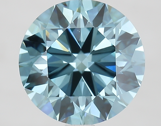 3.00 CT Round Cut Fancy Blue Lab Grown CVD Diamond, IGI Certified, VVS2 Clarity