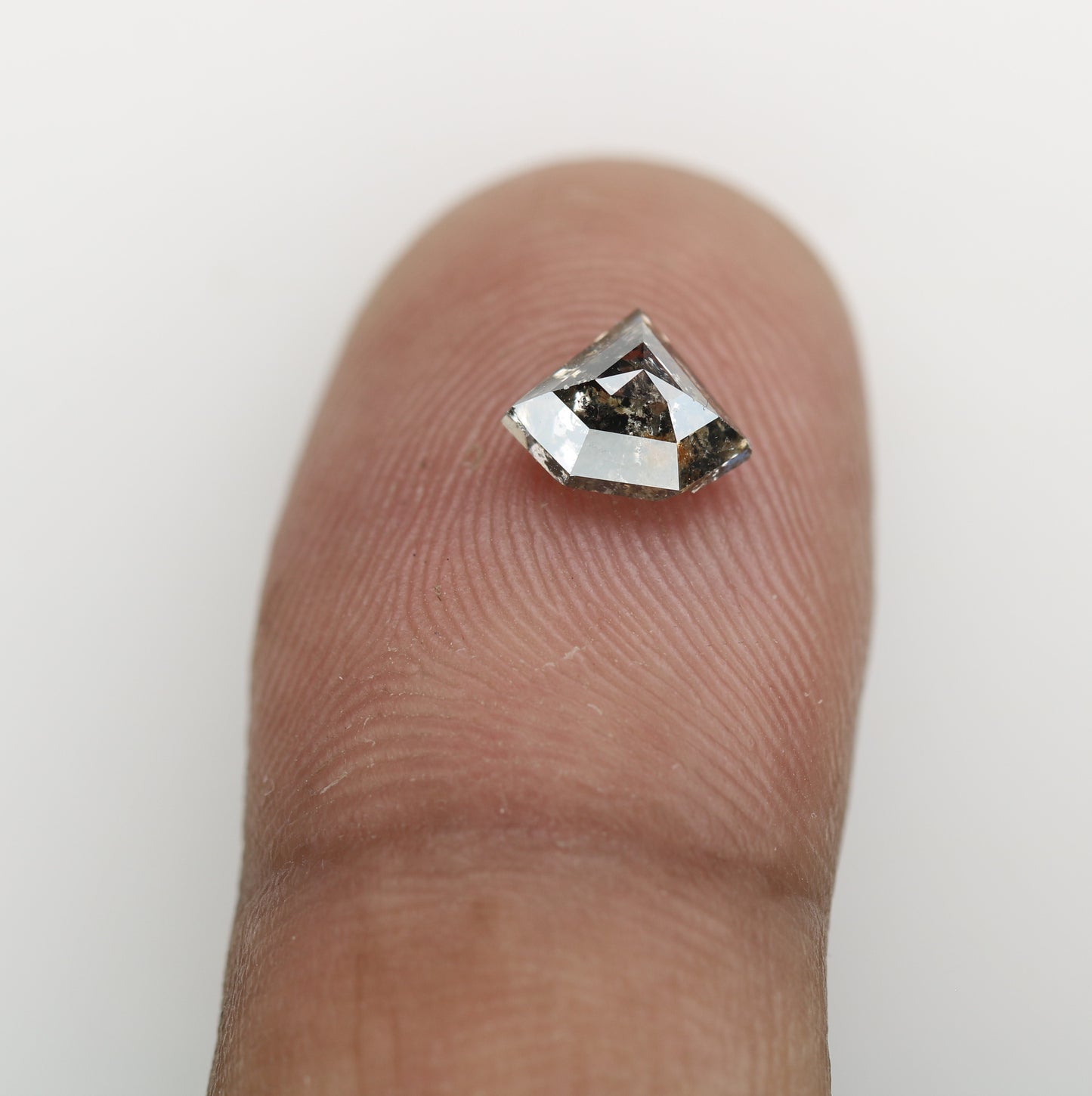 0.91 CT Natural Grey Galaxy Geometric Shape Salt And Pepper Diamond