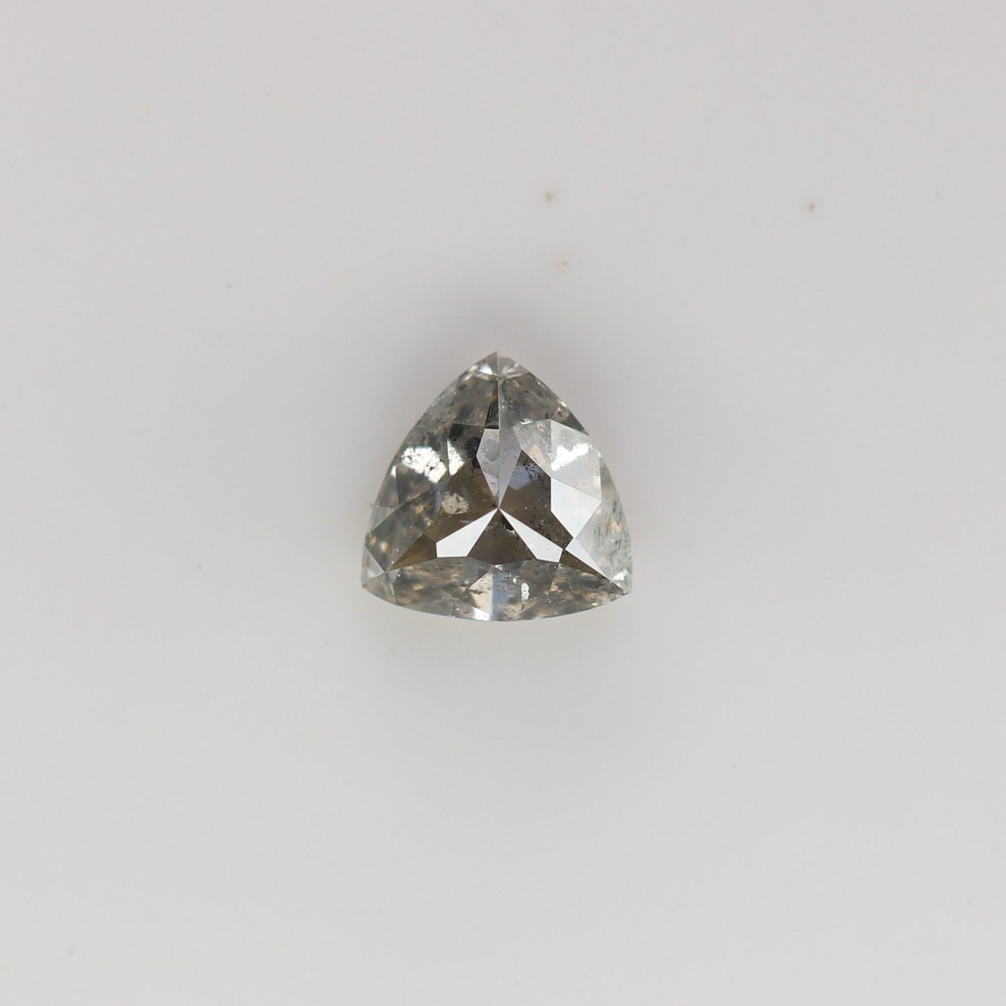 0.66 CT Natural Grey Galaxy Trillion Shape Salt And Pepper Diamond For Her