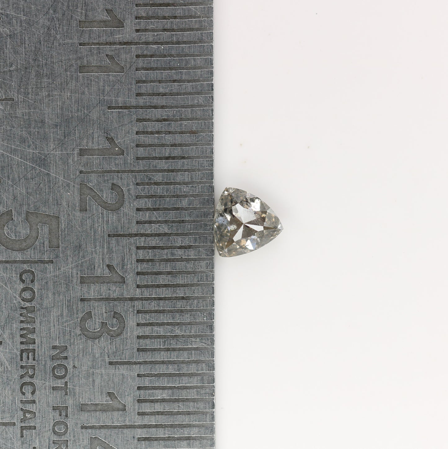 0.66 CT Natural Grey Galaxy Trillion Shape Salt And Pepper Diamond For Her