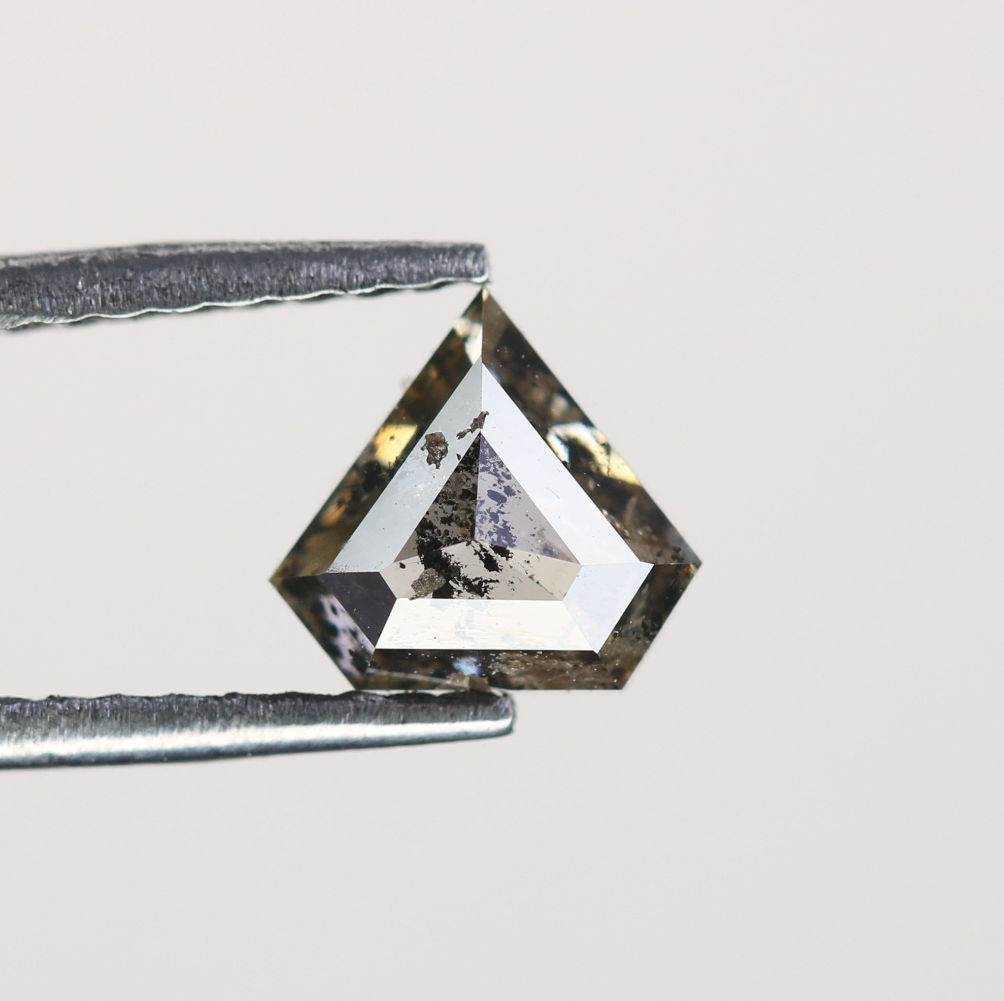 0.70 CT Natural Grey Galaxy Geometric Diamond Shape Salt And Pepper Diamond For Her