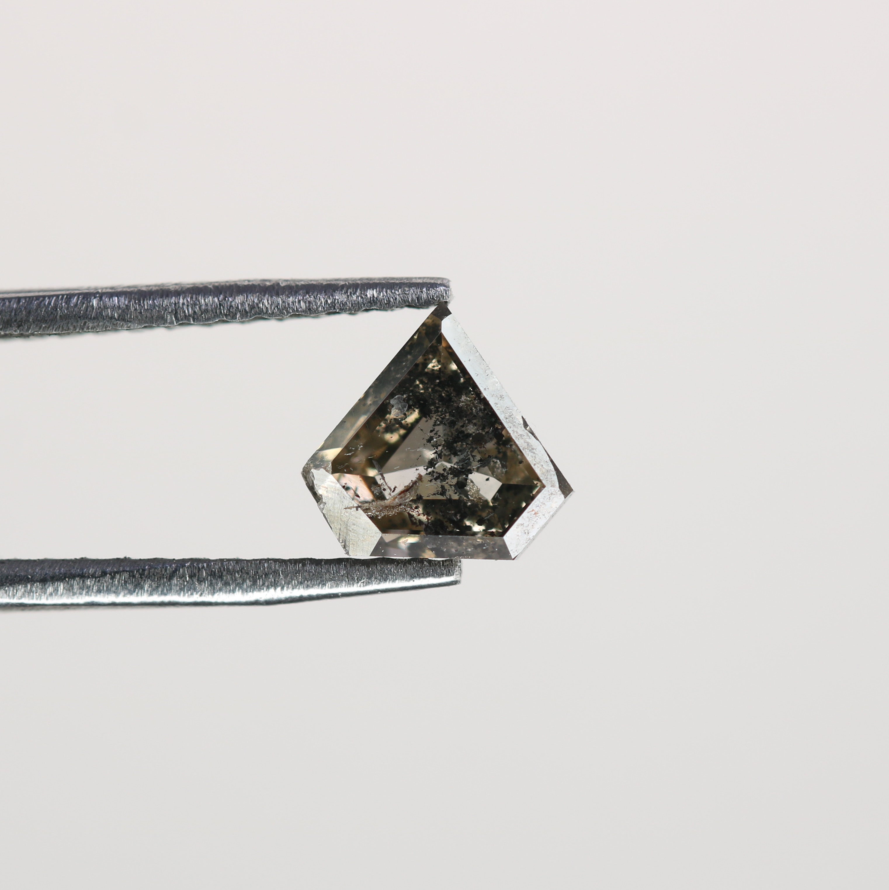 0.70 CT Natural Grey Galaxy Geometric Diamond Shape Salt And Pepper Diamond For Her