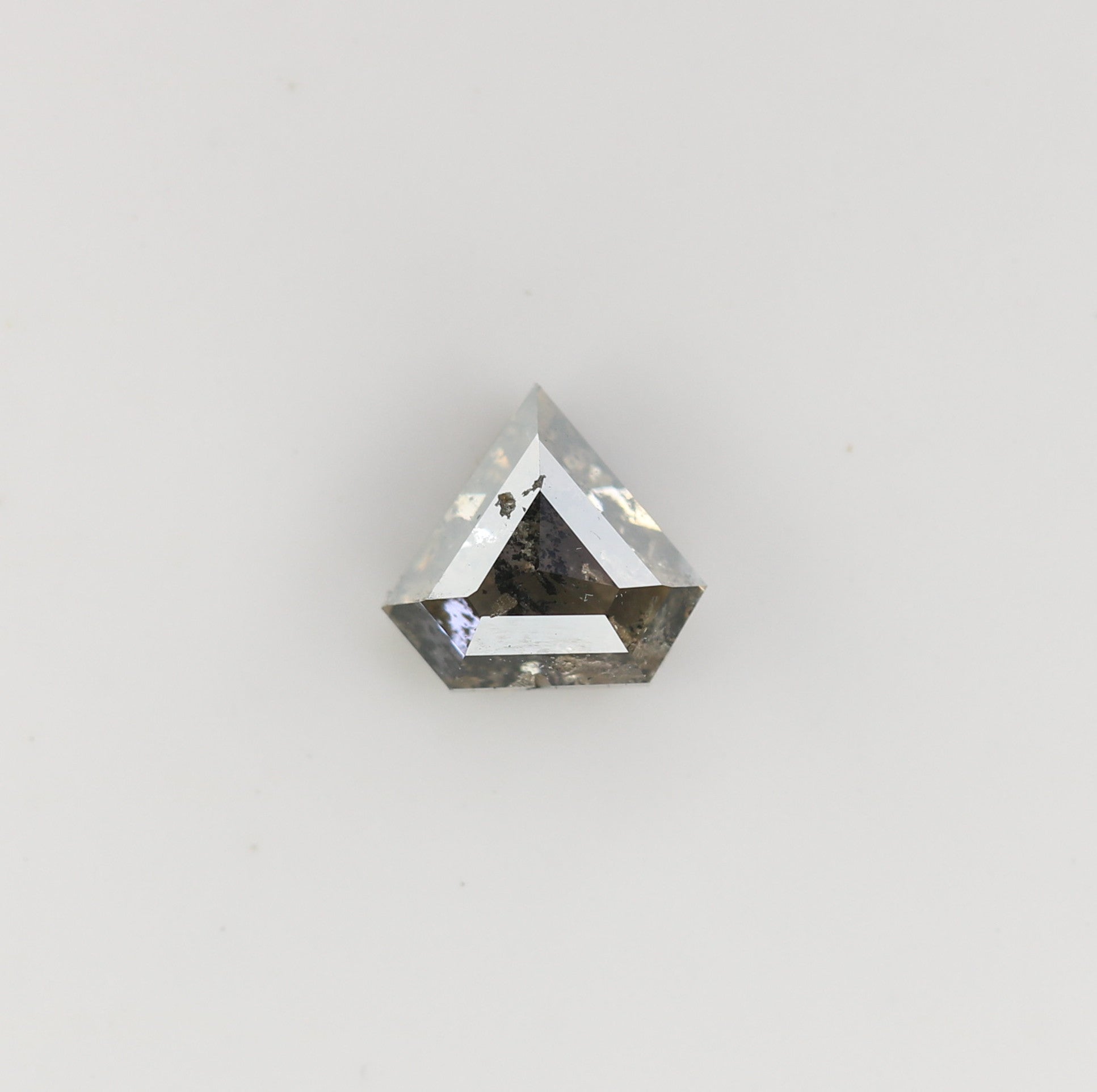 0.70 CT Natural Grey Galaxy Geometric Diamond Shape Salt And Pepper Diamond For Her