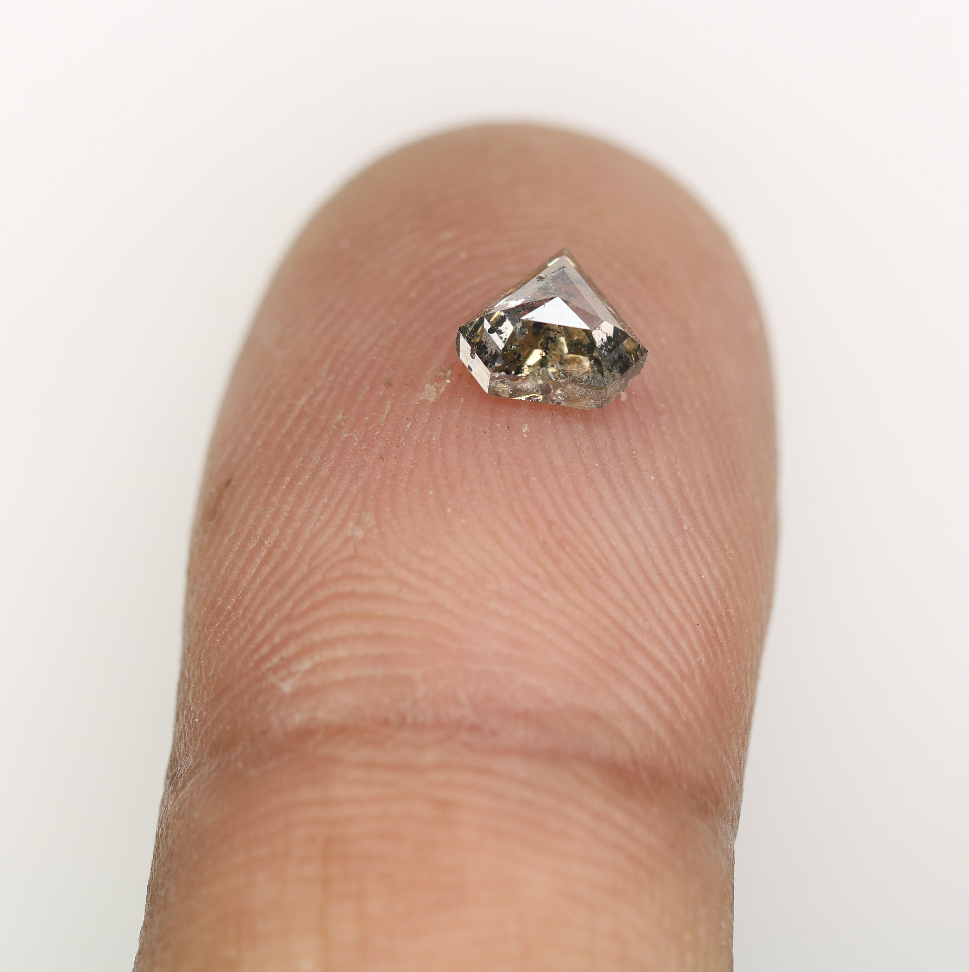 0.70 CT Natural Grey Galaxy Geometric Diamond Shape Salt And Pepper Diamond For Her