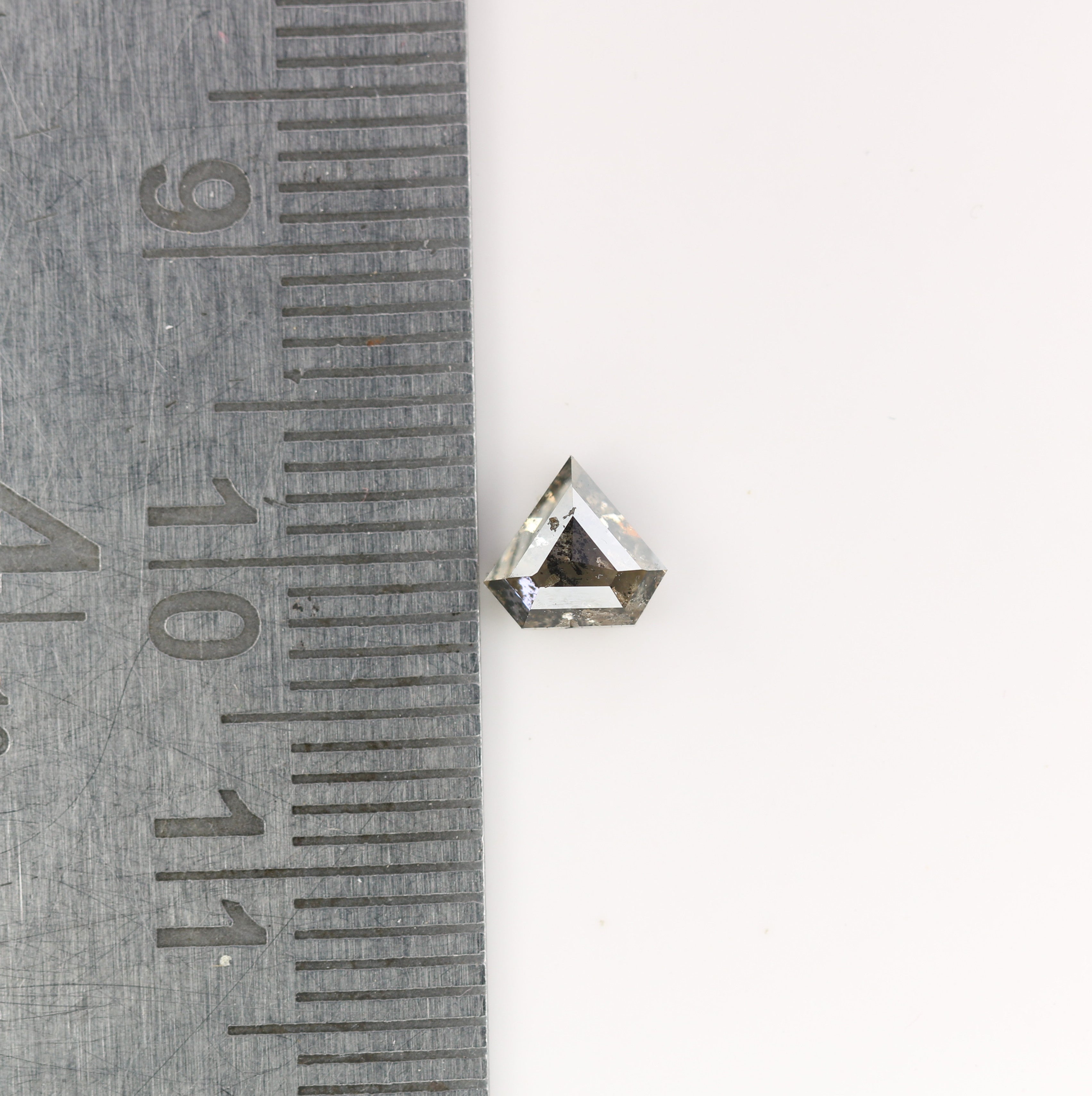 0.70 CT Natural Grey Galaxy Geometric Diamond Shape Salt And Pepper Diamond For Her