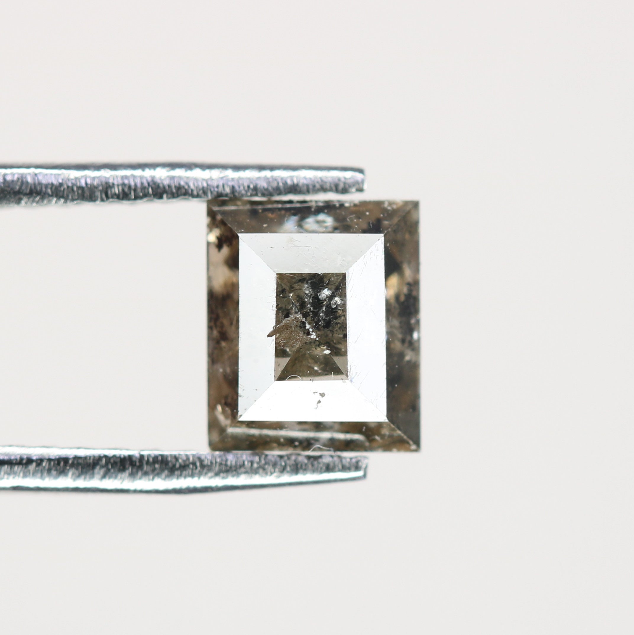 1 CT Natural Grey Galaxy Geometric Square Shape Salt And Pepper Diamond For Her
