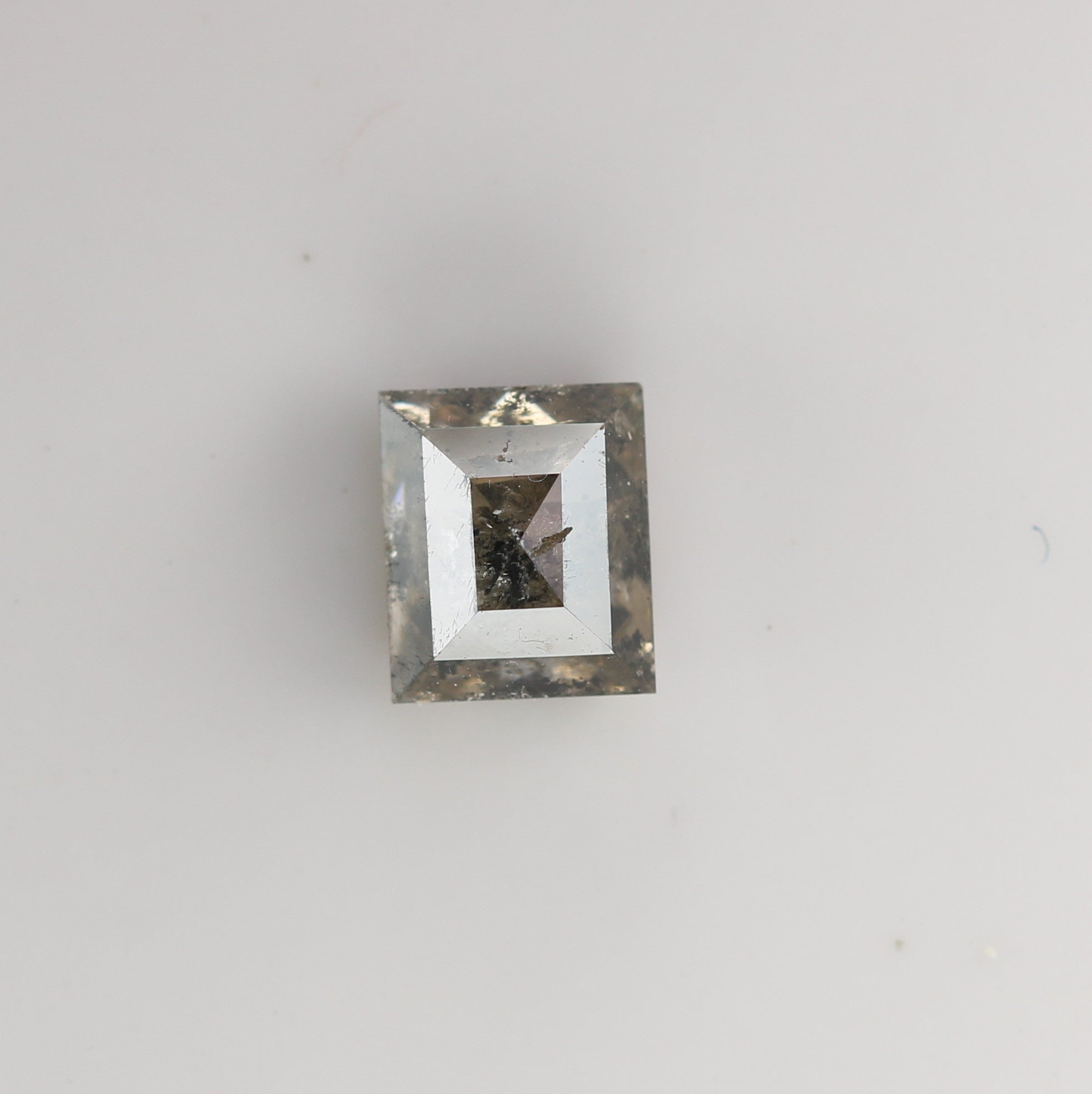 1 CT Natural Grey Galaxy Geometric Square Shape Salt And Pepper Diamond For Her