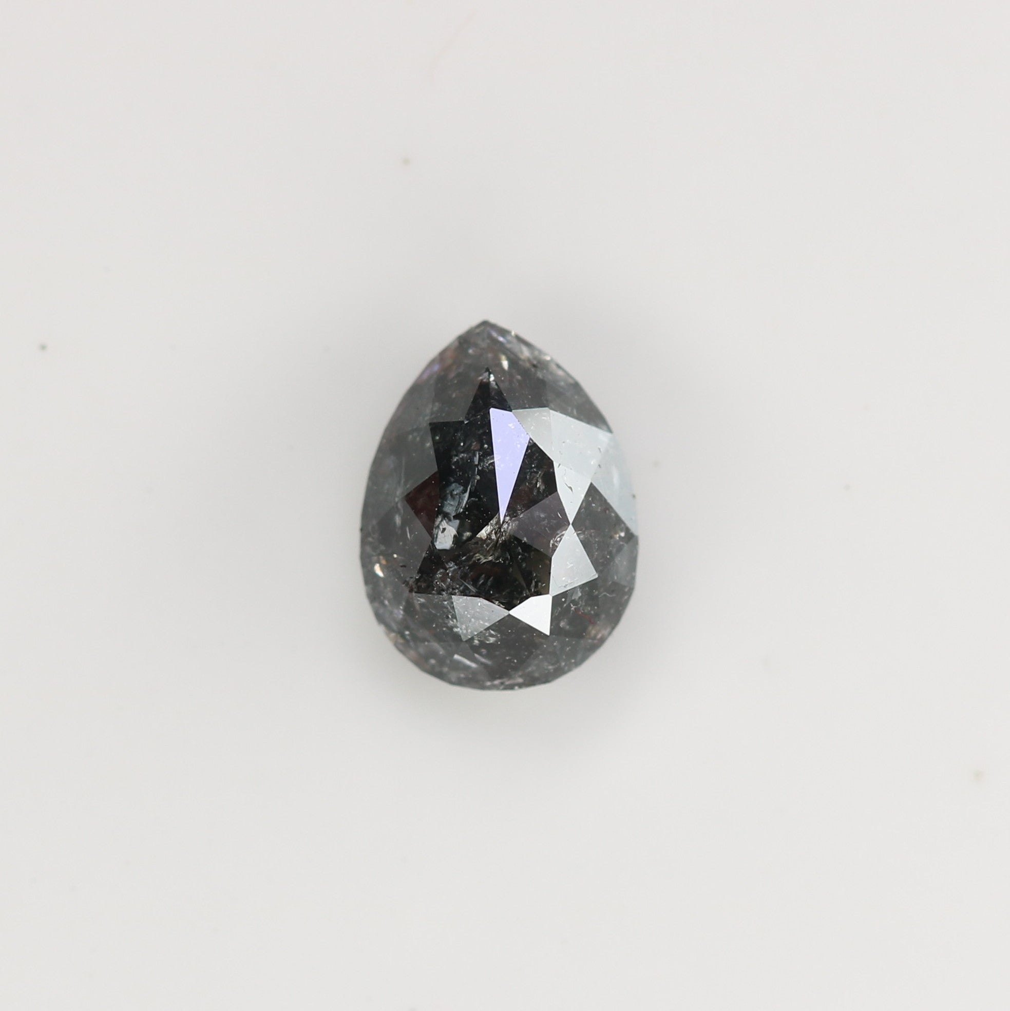 1.15 CT Natural Grey Galaxy Pear Shape Salt And Pepper Diamond For Her