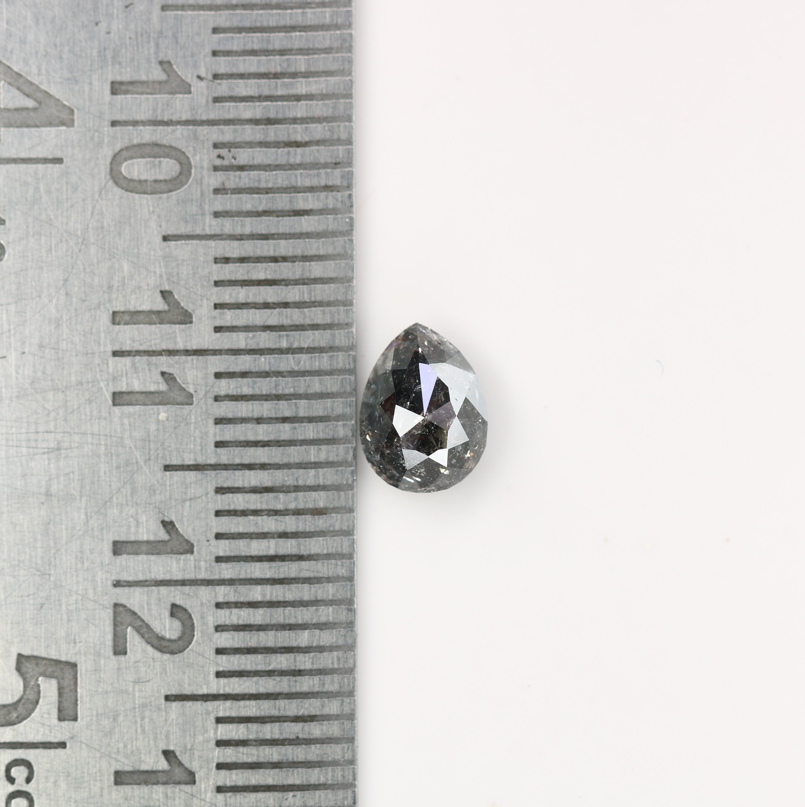 1.15 CT Natural Grey Galaxy Pear Shape Salt And Pepper Diamond For Her