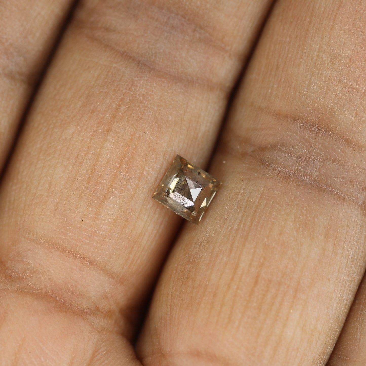 0.69 CT Natural Grey Galaxy Geometric Square Shape Salt And Pepper Diamond For Her