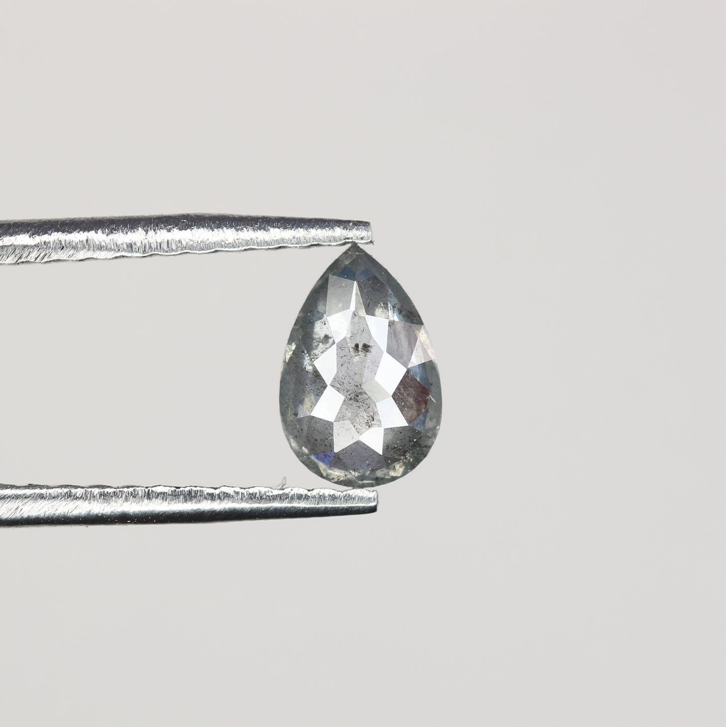 0.39 CT Natural Grey Galaxy Pear Shape Salt And Pepper Diamond For Her