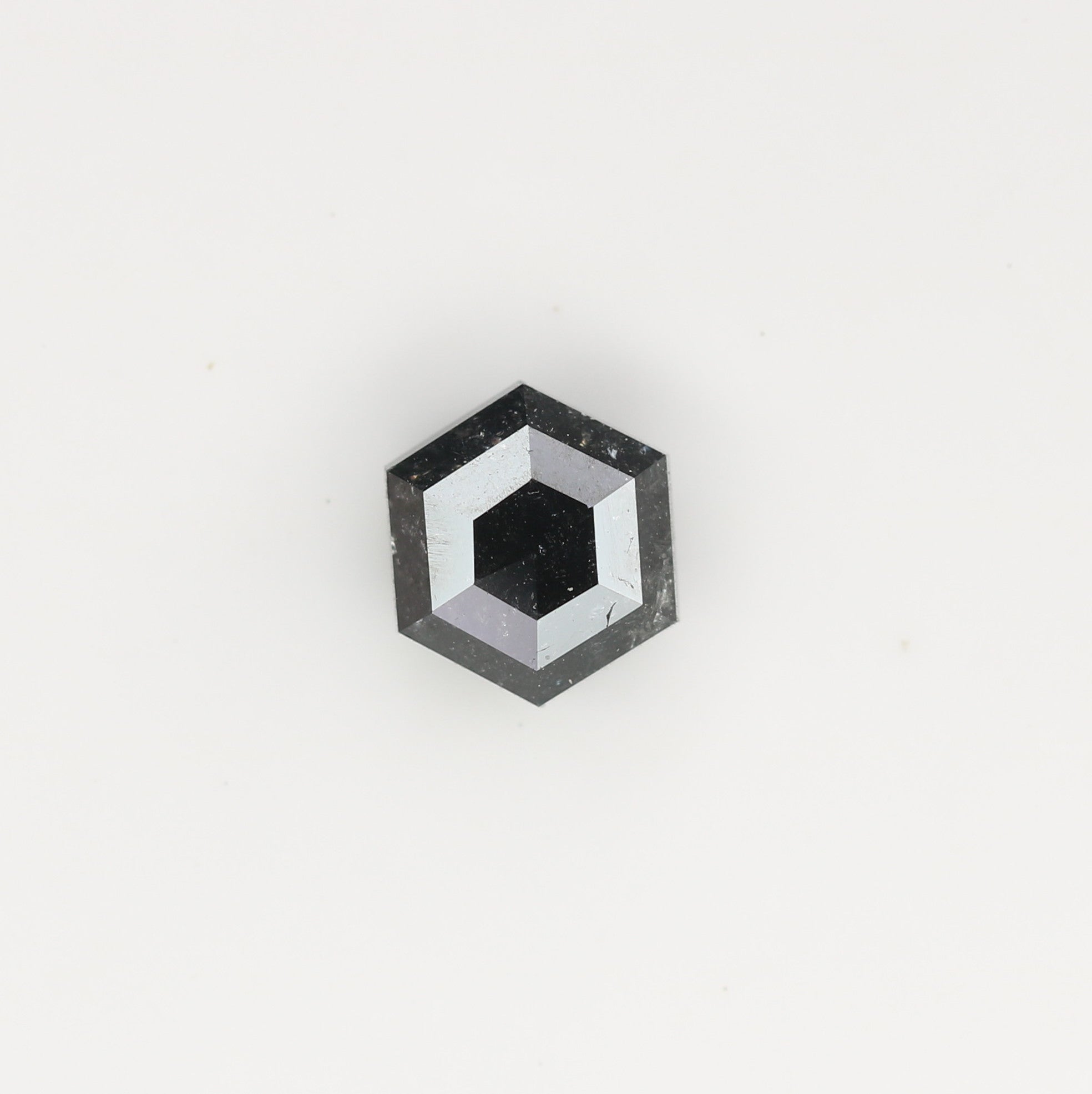 0.88 CT Natural Grey Galaxy Hexagon Shape Salt And Pepper Diamond For Her