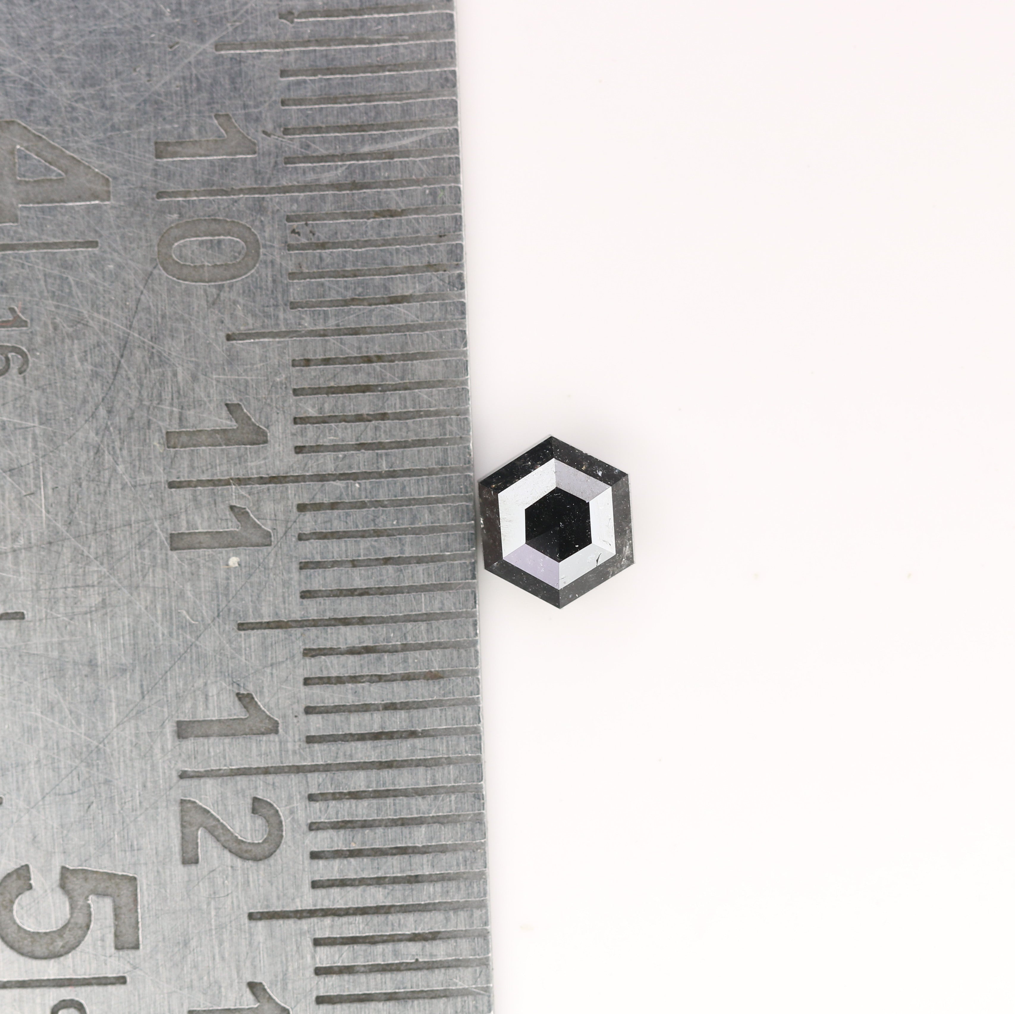 0.88 CT Natural Grey Galaxy Hexagon Shape Salt And Pepper Diamond For Her