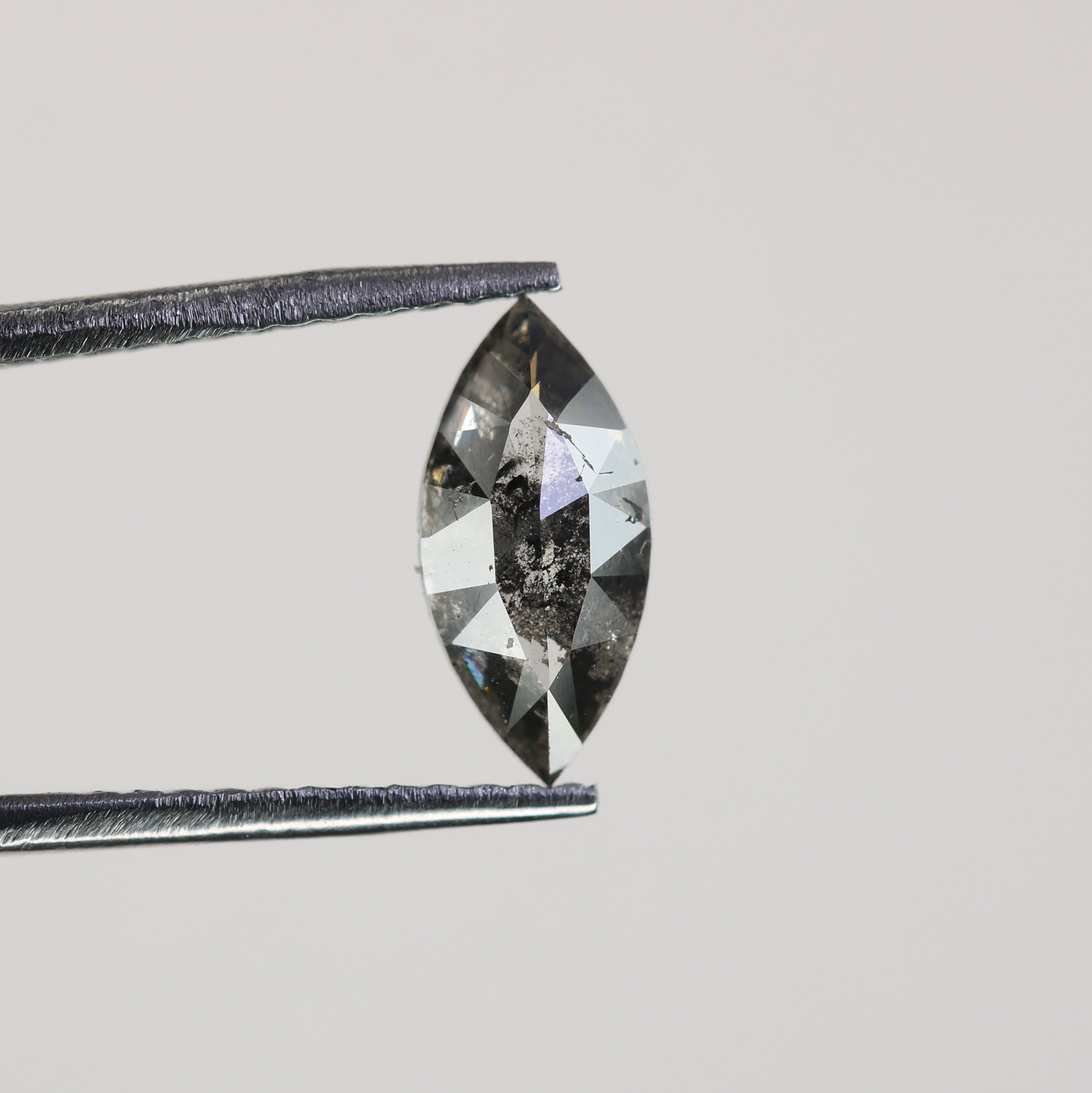 0.77 CT Natural Grey Galaxy Marquise Shape Salt And Pepper Diamond For Her