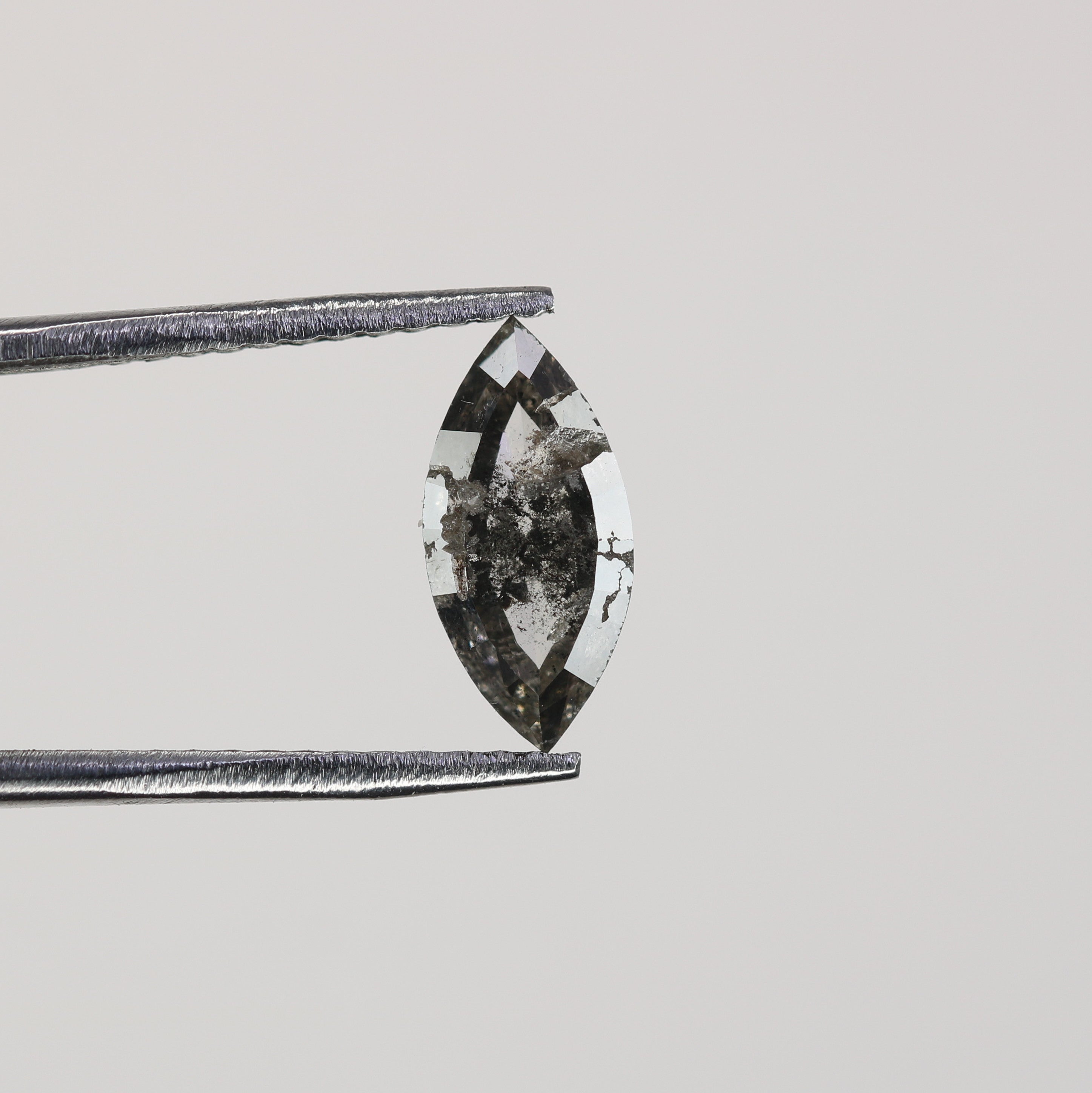 0.77 CT Natural Grey Galaxy Marquise Shape Salt And Pepper Diamond For Her