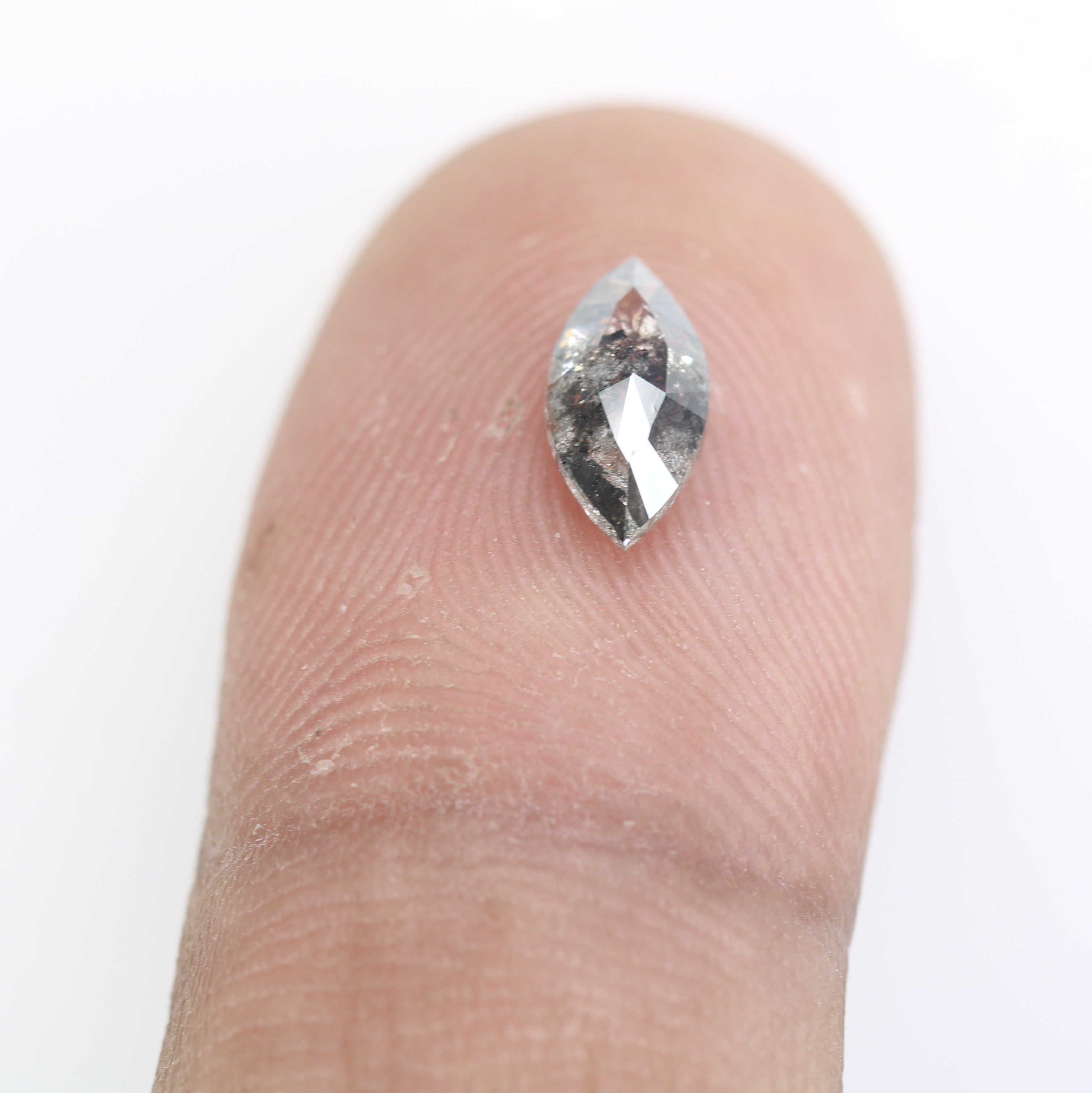 0.77 CT Natural Grey Galaxy Marquise Shape Salt And Pepper Diamond For Her