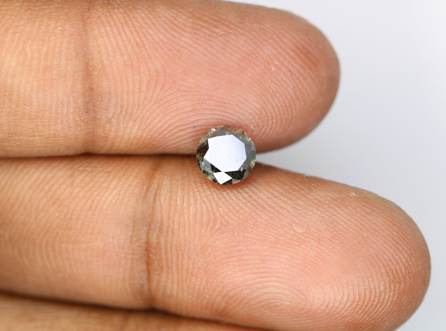 1.12 CT Loose Round Brilliant Cut Fancy Salt And Pepper Natural Diamond For Engagement Ring