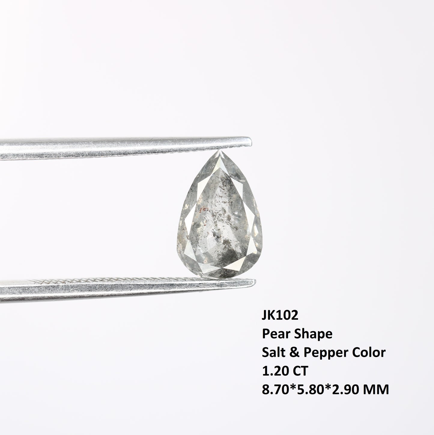 1.2 CT Pear Shape Salt And Pepper Diamond For Wedding Jewelry | Gift For Sister | Gift For Girl Friend